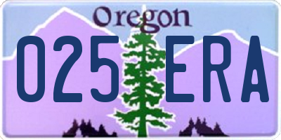 OR license plate 025ERA