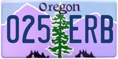 OR license plate 025ERB