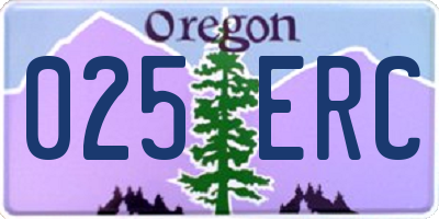 OR license plate 025ERC