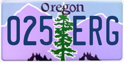 OR license plate 025ERG