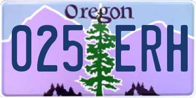 OR license plate 025ERH