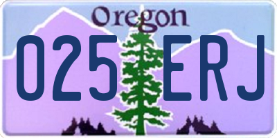 OR license plate 025ERJ