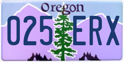 OR license plate 025ERX