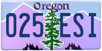 OR license plate 025ESI