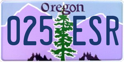 OR license plate 025ESR
