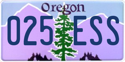 OR license plate 025ESS