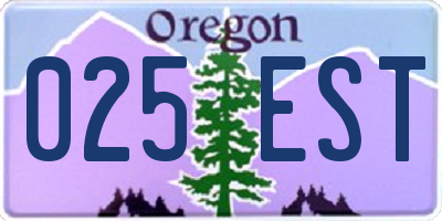 OR license plate 025EST