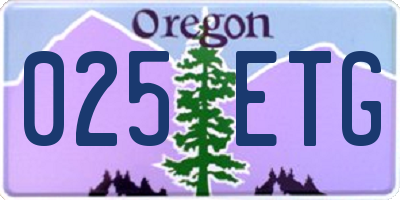OR license plate 025ETG