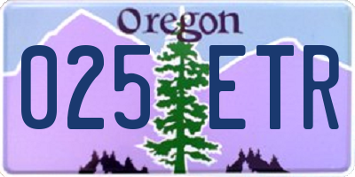 OR license plate 025ETR