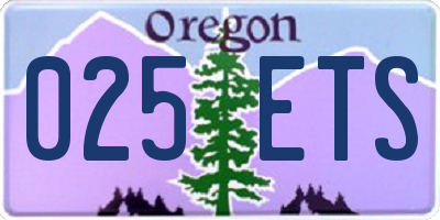 OR license plate 025ETS
