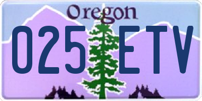 OR license plate 025ETV