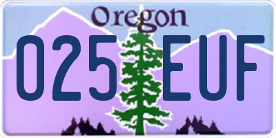 OR license plate 025EUF