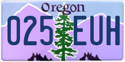 OR license plate 025EUH
