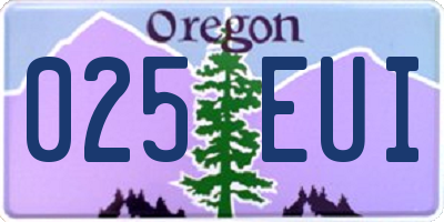 OR license plate 025EUI