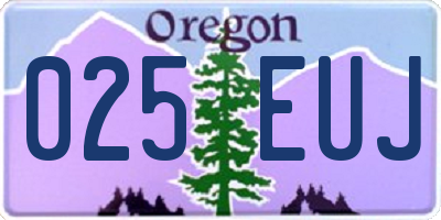 OR license plate 025EUJ
