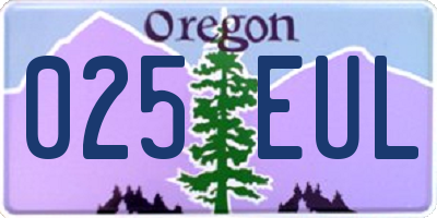 OR license plate 025EUL