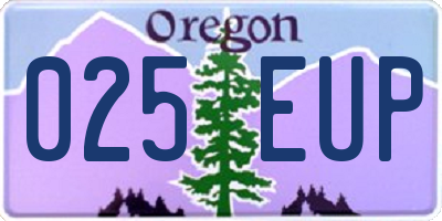 OR license plate 025EUP