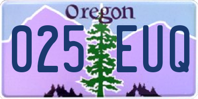 OR license plate 025EUQ