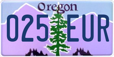 OR license plate 025EUR