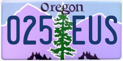 OR license plate 025EUS