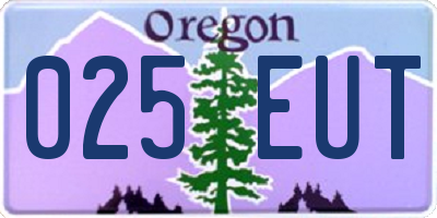 OR license plate 025EUT