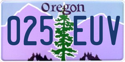 OR license plate 025EUV