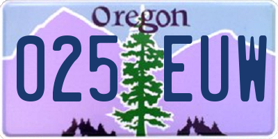 OR license plate 025EUW