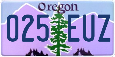 OR license plate 025EUZ