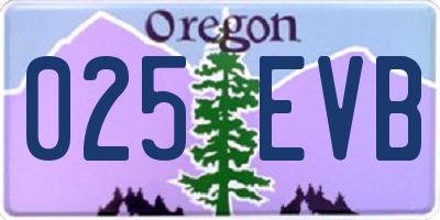 OR license plate 025EVB
