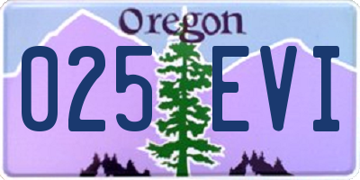 OR license plate 025EVI
