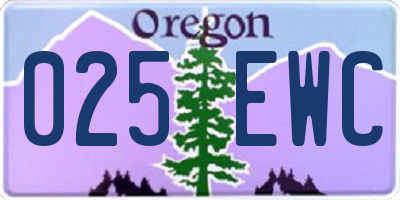 OR license plate 025EWC