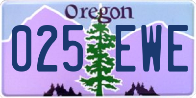 OR license plate 025EWE