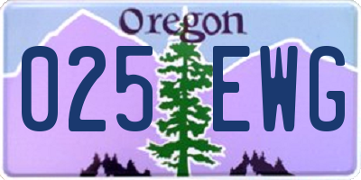 OR license plate 025EWG