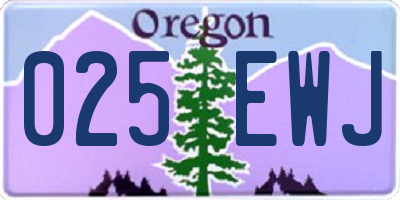 OR license plate 025EWJ