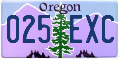 OR license plate 025EXC