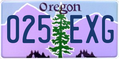 OR license plate 025EXG