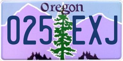 OR license plate 025EXJ