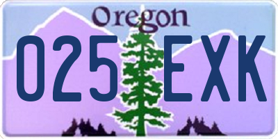 OR license plate 025EXK