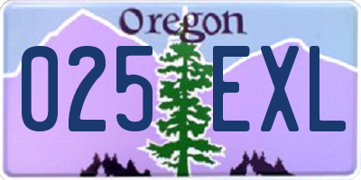OR license plate 025EXL