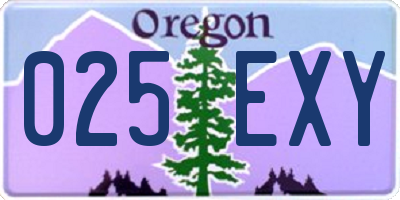 OR license plate 025EXY