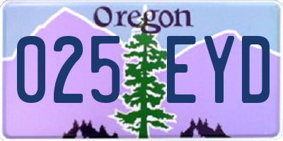 OR license plate 025EYD