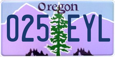 OR license plate 025EYL