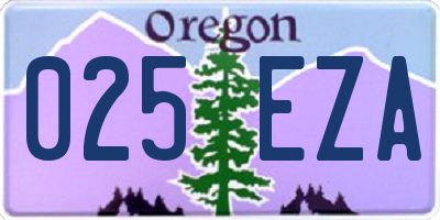 OR license plate 025EZA