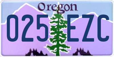 OR license plate 025EZC