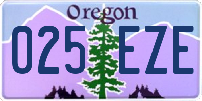 OR license plate 025EZE