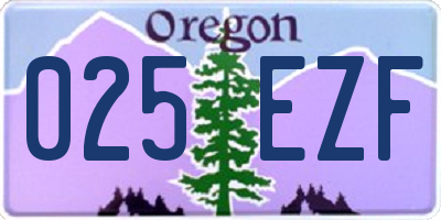 OR license plate 025EZF