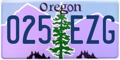 OR license plate 025EZG