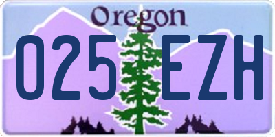 OR license plate 025EZH