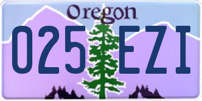 OR license plate 025EZI