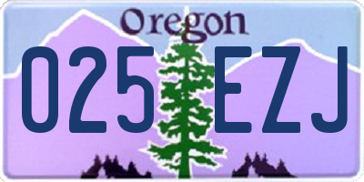 OR license plate 025EZJ